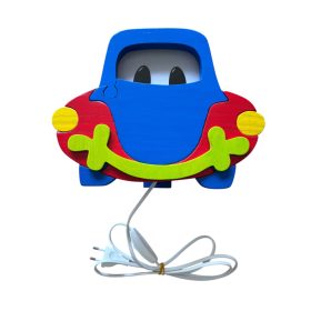 Autó falilámpa, gyereklámpa fából