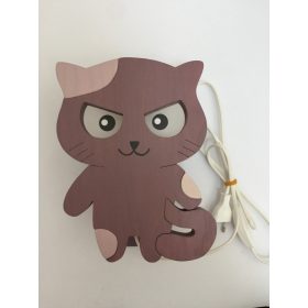 Cicás  fali lámpa, Mérges cica ,lila