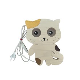 Cicás  fali lámpa,,fehér, barna foltos