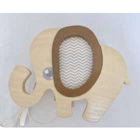 Elefánt  falilámpa , bézs, barna füllel 