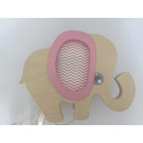 Elefánt  falilámpa , bézs, málna füllel 