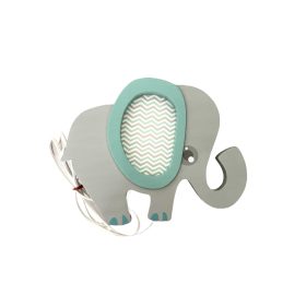 Elefánt lámpa , szürke , türkiz füllel
