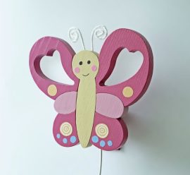 Pillangó fali lámpa, pink
