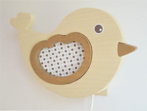 Bagoly szürke-rózsaszín fali lámpa