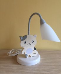 Cica asztali lámpa , fehér