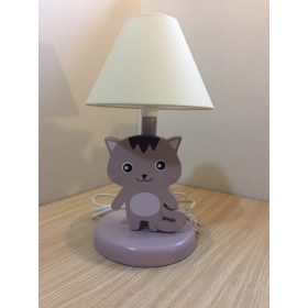Cica éjjeli lámpa tigris, világoslila