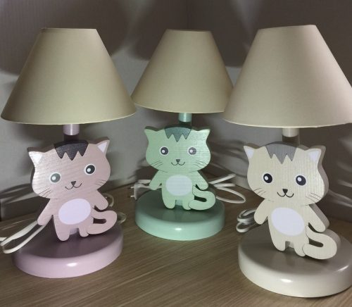 Cica éjjeli lámpa tigris, zöld