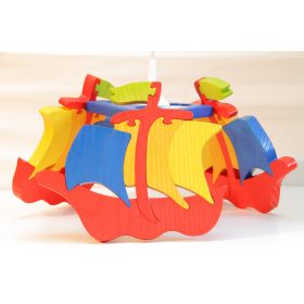 Hajó, piros csillár 3 elemes