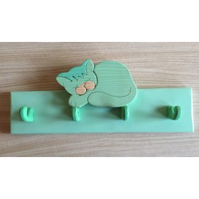 Cicás  4 akasztós fogas, zöld