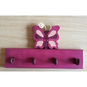 Pillangós  4 akasztós fogas, lila