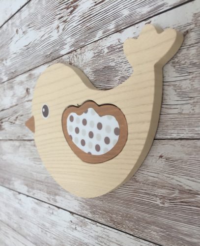 Madárka bútordísz, bézs