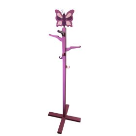 Lila gyermek szobainas fából, pillangó dísszel 
