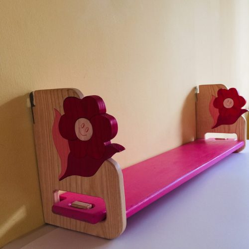 Fali  polc választható mintával, színes polclappal 3 méretben