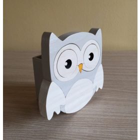 Bagoly ceruzatartó, fehér