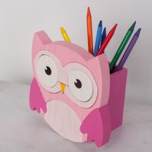 Bagoly pink ceruzatartó