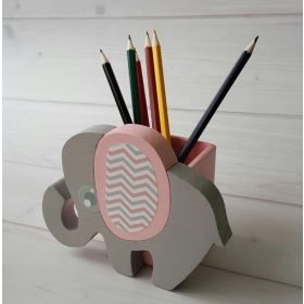 Elefánt ceruzatartó, rózsa