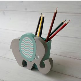 Elefánt ceruzatartó, türkiz