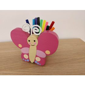 Pillangó ceruzatartó, pink