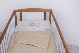 2 részes babaágynemű szett - Lulu bagoly , bézs pöttyös 