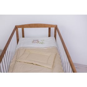   2 részes babaágynemű szett - Lulu bagoly , bézs pöttyös 
