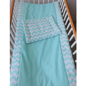 2 részes babaágynemű szett - Menta Chevron