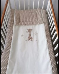 2 részes babaágynemű szett - Bézs pöttyös Zoé zsiráf