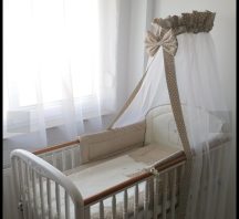 4 részes babaágynemű szett - Bézs pöttyös Zoé zsiráf