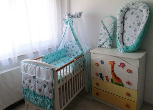 2 részes babaágynemű szett - GEO STAR, menta