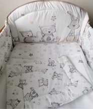   3 részes babaágynemű szett - Bagoly Berci - bébi méret , 200 cm-es rácsvédő - AZONNAL VIHETŐ