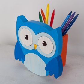 Bagoly kék ceruzatartó